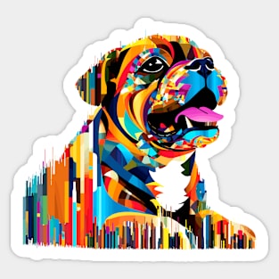 English Bulldog Dog Pet World Animal Lover Furry Friend Abstract Sticker